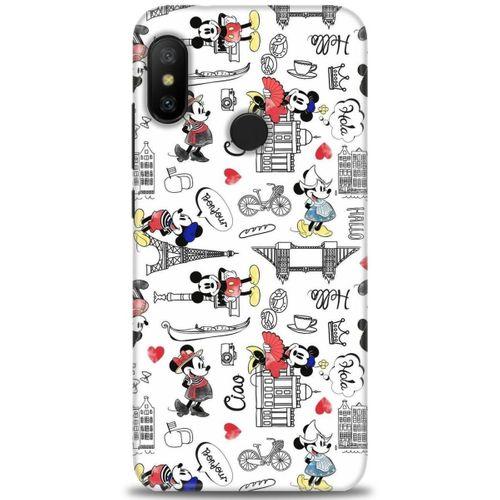 Xiaomi Mi A2 Lite Kılıf HD Baskılı Kılıf - Mickey Şehirde + Tam Ekran Koruyucu