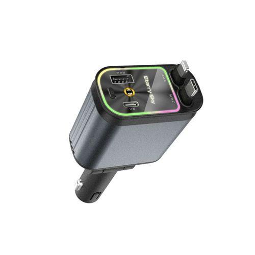 4’ü 1 Arada Çift Usb Bağlantı Çakmaklık, Type-c Hızlı Şarjlı 66w,geri Çekilebilir Araç Telefon Şarj Cihazı