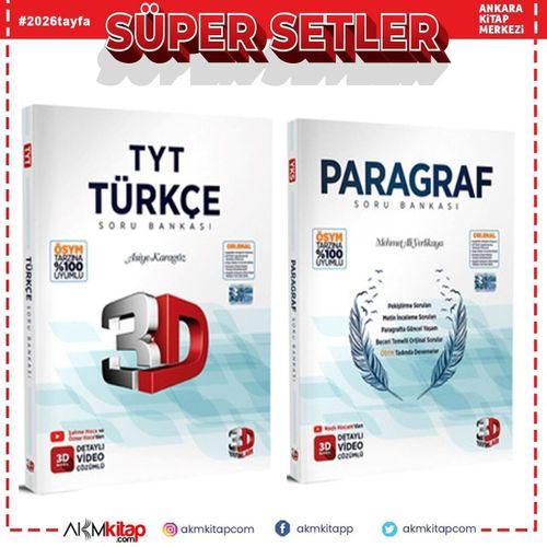 3D TYT Türkçe ve Paragraf Soru Bankası Seti 2 Kitap