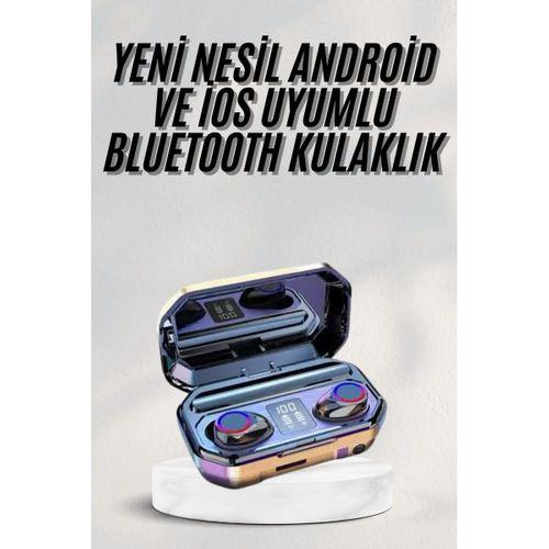 Yeni Nesil Bluetooth Kulaklık Uzun Pil Ömrü El Fenerli Dijital Şarj Göstergeli