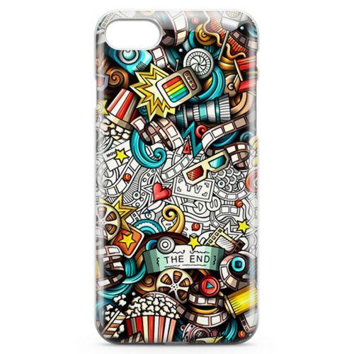 Apple iPhone SE 2020 Kılıf Sinema Doodle Arka Kapak Koruma Desenli Full Koruyucu