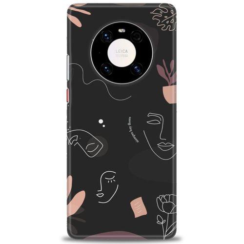 Huawei Mate 40 Pro Kılıf HD Baskılı Kılıf - Siyah Silüet + Tam Ekran Koruyucu