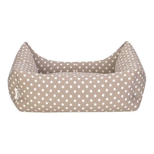 Pet Comfort Uniform Bej Puantiyeli Kedi ve Köpek Yatağı M 60x50cm