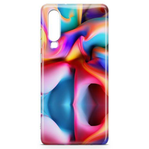 Huawei P30 Kılıf Silikon Boya Arka Kapak Koruma Desenli Full Koruyucu