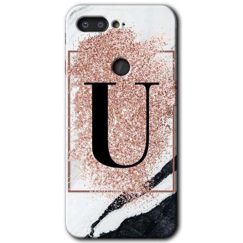 General Mobile GM 9 Pro Kılıf HD Desen Baskılı Arka Kapak - Pembe Mermer Desenli U Harfi