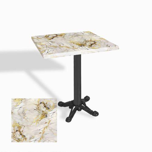 Dockers Çipa Döküm Ayak Kare Masa 80x80 cm - (Werzalit, Wermodin ve Allzalit Tabla) - Gold