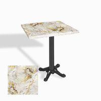 Dockers Çipa Döküm Ayak Kare Masa 80x80 cm - (Werzalit, Wermodin ve Allzalit Tabla) - Gold