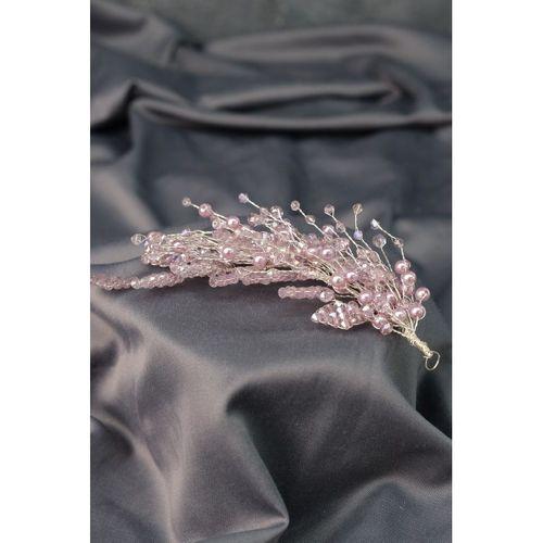 Lila Rana Yan Tokalı Gelin Saçı ve Türban Aksesuarı