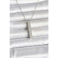 316L Çelik Gümüş Renk Ayetel Kürsi Yazılı Bar Çubuk Kolye