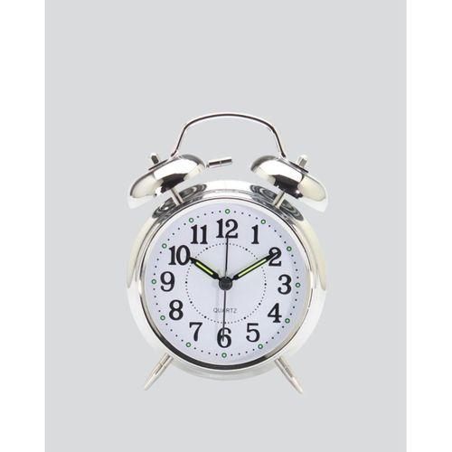 Dekoratif Gümüş Işıklı Alarmlı Masa Saati Sessiz Mekanizma