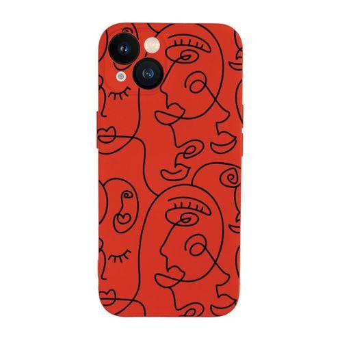 iPhone 13 Uyumlu Face Art Desenli Kamera Lens Korumalı Darbe Emici Silikonlu Lansman Kılıf