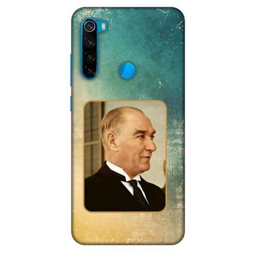 Xiaomi Redmi Note 8 Kılıf Atatürk (27) Tasarımlı Kılıf Sarı Yeşil