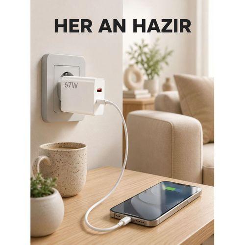 67 Watt Type C Şarj Adaptörü Asus Zenfone 7 8 9 Uyumlu Yeni Nesil