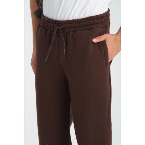 Marcel Regular Fit Fermuarlı Kıstıma Cepli Üç İplik Şardonlu Sweatshirt Kahve - Baggy Kalıp 3 İplik Şardonlu Eşofman Altı Kahve