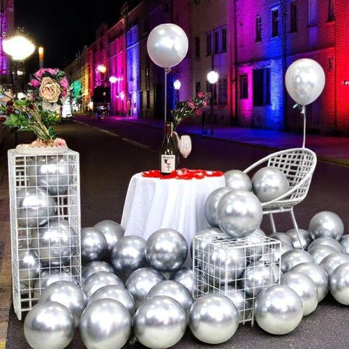 25 ADET GÜMÜŞ KROM BALON PARLAK METALİK KROM GÜMÜŞ BALON HELYUM GAZINA UÇAN BALONA UYGUNDUR