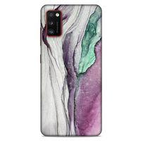 Samsung Galaxy A41 Uyumlu Kılıf Mor Delisi (29) Arka Koruma Kılıfı Mermer