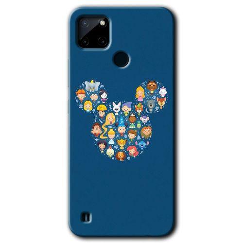 MRCİLETİSİM Realme C21 Kılıf Baskılı Kapak - Mickey + 5D Tam Kaplayan Cam