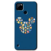 MRCİLETİSİM Realme C21 Kılıf Baskılı Kapak - Mickey + 5D Tam Kaplayan Cam