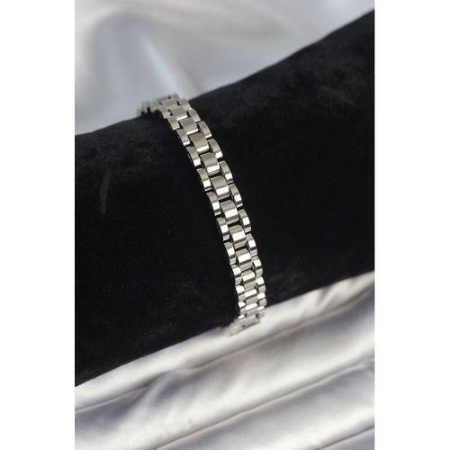 316L Çelik Gümüş Renk 7 mm Kalınlık Erkek Bileklik