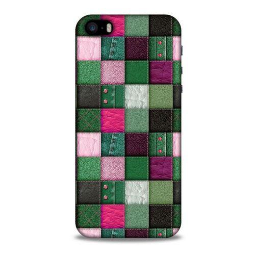 Apple Iphone 5 Kılıf Patchwork (34) Slim Armor Kılıf Yeşil Fuşya