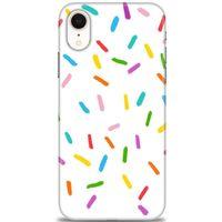 iPhone XR Kılıf HD Baskılı Kılıf - Renkli Konfeti + Tam Ekran Koruyucu
