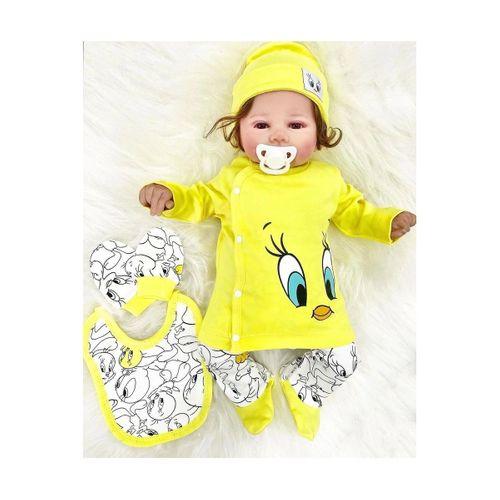 Civciv Desenli Yenidoğan 5li Hastane Çıkışı Zıbın Seti %100 Pamuk