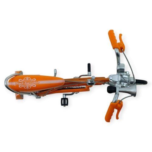 Model Araçlar - 1:8 Metal Retro Pinokyo Bisiklet - Die -Cast 17 cm - Turuncu