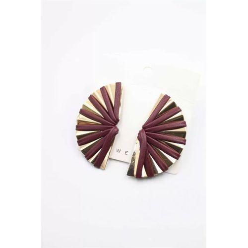 Derili Küpe - Bordo