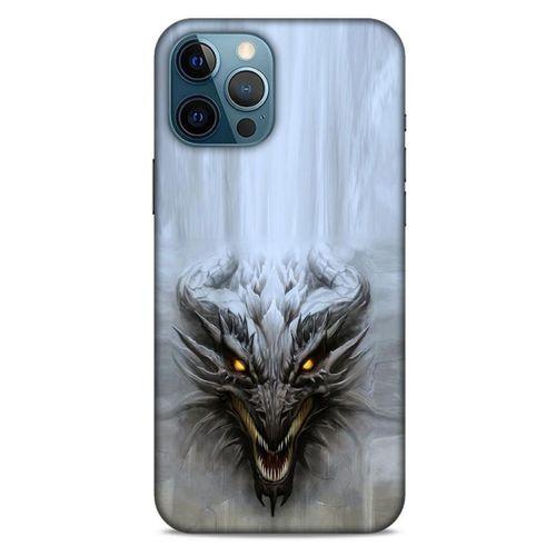 Apple iPhone 12 Pro Max Kılıf Dragons (11) Tam Koruma Beyaz Ejderha