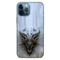 Apple iPhone 12 Pro Max Kılıf Dragons (11) Tam Koruma Beyaz Ejderha