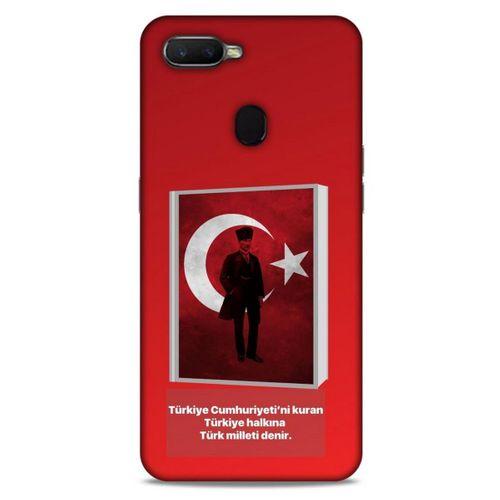 Oppo Ax7 Kılıf Atatürk (4) Koruma Kılıfı Kırmızı