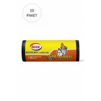Büyük Boy Çöp Torbası 65 x 80 cm 10 Lu Rulo x 10 Paket = 100 Adet (Siyah)