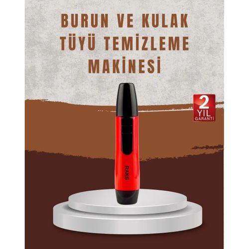 Raks Leo Burun Kulak Tüy Alma Makinesi 45 Dk Şarj Süreli Kırmızı