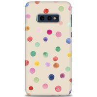 Samsung Galaxy S10E Kılıf HD Baskılı Kılıf - Renkli Puantiye + Tam Ekran Koruyucu