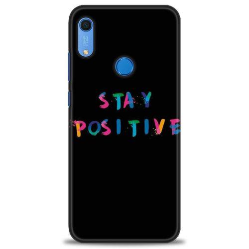 Huawei Y6S Kılıf HD Baskılı Kılıf - Stay Positive + Tam Ekran Koruyucu