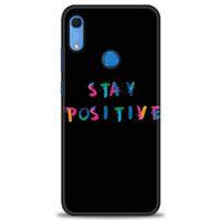 Huawei Y6S Kılıf HD Baskılı Kılıf - Stay Positive + Tam Ekran Koruyucu