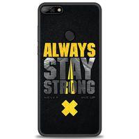 Huawei Y7 2018 Kılıf HD Baskılı Kılıf - Stay Strong + Tam Ekran Koruyucu