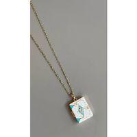 Etnik Desen Kapaklı Kolye - Beyaz