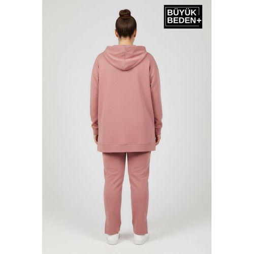 Büyük Beden Kapşonlu Tunik Sweatshırt SPR26BTK991