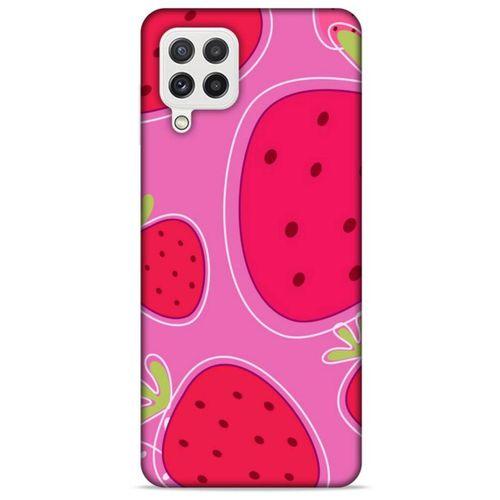 Samsung Galaxy A22 Uyumlu Kılıf Pembe Delisi (29) Arka Koruma Kılıfı Çilek