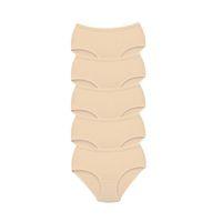 5 Adet Tutku Kadın Yüksek Bel Bato Kalın Lastik Külot Ten