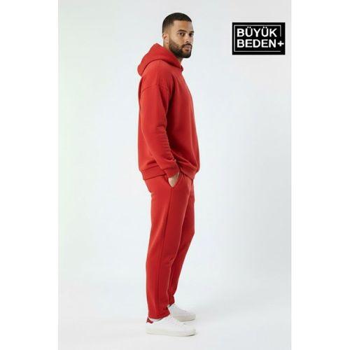 Erkek Büyük Beden Kapşonlu ince Sweatshirt SPR24BSW57