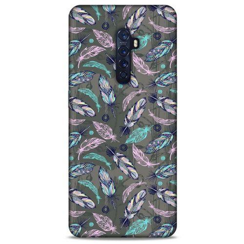 Oppo Reno 2 Kılıf Desenli Özel Seri Tüyler (6) Silikon Kılıf