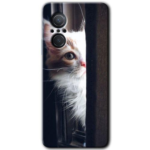 MRCİLETİSİM Huawei Nova 9 SE Kılıf HD Desen Baskılı Arka Kapak+Temperli Cam - Kedi Bakışı