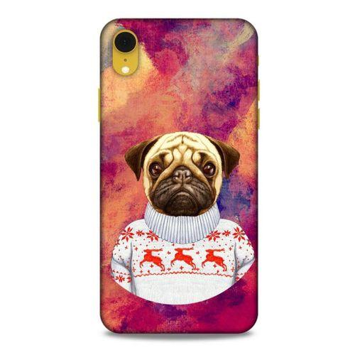 Apple iPhone XR Kılıf Köpek Kıyafetleri (6) Silikon Kılıf Pug Kazak