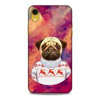 Apple iPhone XR Kılıf Köpek Kıyafetleri (6) Silikon Kılıf Pug Kazak
