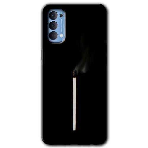 Oppo Reno 4 HD Baskılı Kılıf + 9D Tam Ekran Koruyucu - Sönmüş Kibrit