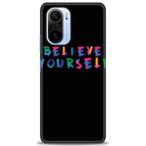 Xiaomi Poco F3 Kılıf HD Baskılı Kılıf - Believe + Tam Ekran Koruyucu