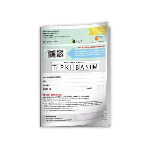 2026 MEB-AGS ÖABT Türk Dili ve Edebiyatı Öğretmenliği ÖSYM Tıpkı Basım Kitapçığı TG Deneme