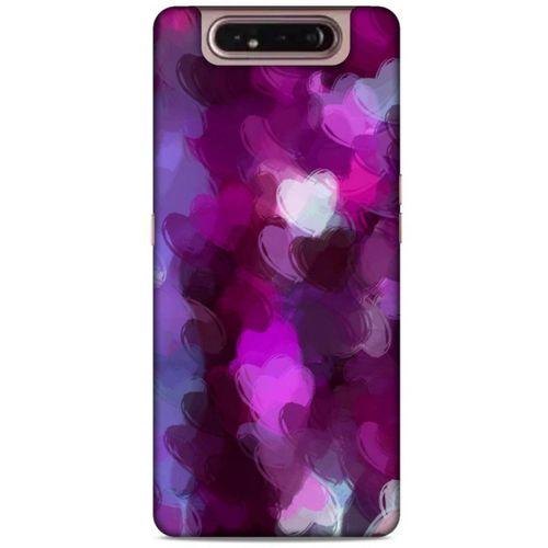 Samsung Galaxy A80 Uyumlu Kılıf Mor Delisi (42) Rugged Armor Kılıf Kalp